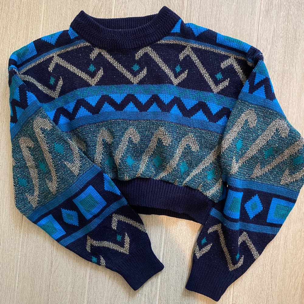 UO Renewal Recycled Printed Cropped Sweater